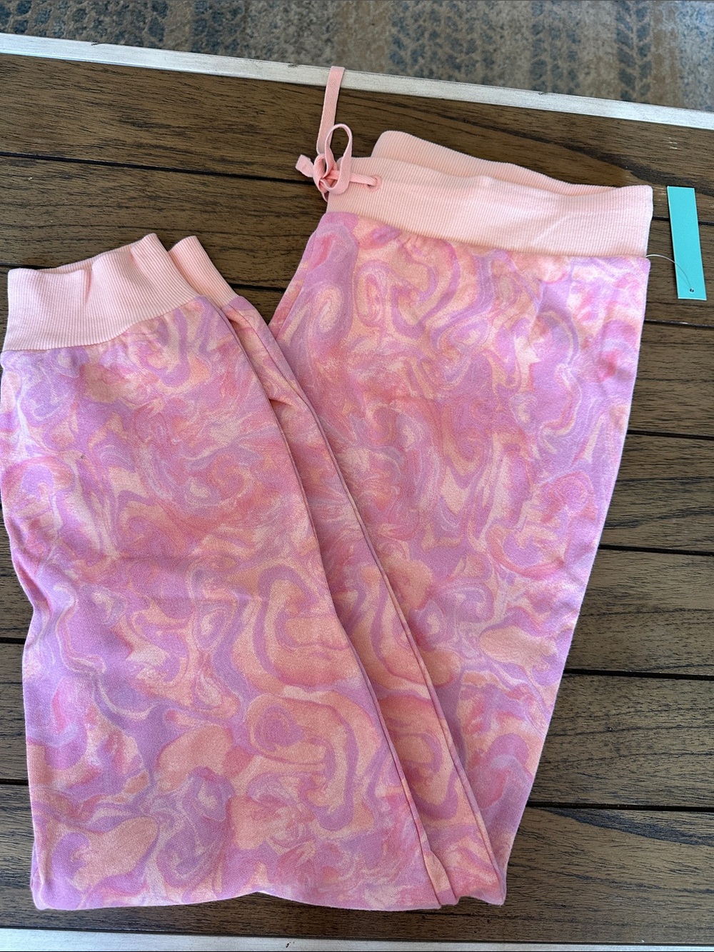 Abound Pink Swirl Rib-Waist Joggers